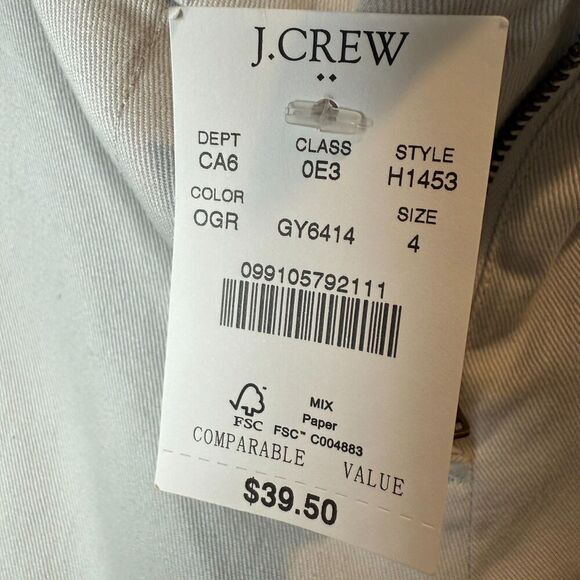 J. Crew Women's 5" Chino Shorts Light Gray 100% Cotton Size 4 - Picture 12 of 14